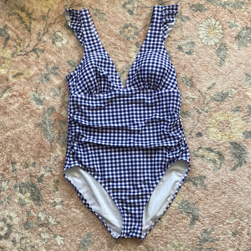 Gingham One Piece Swim Suit